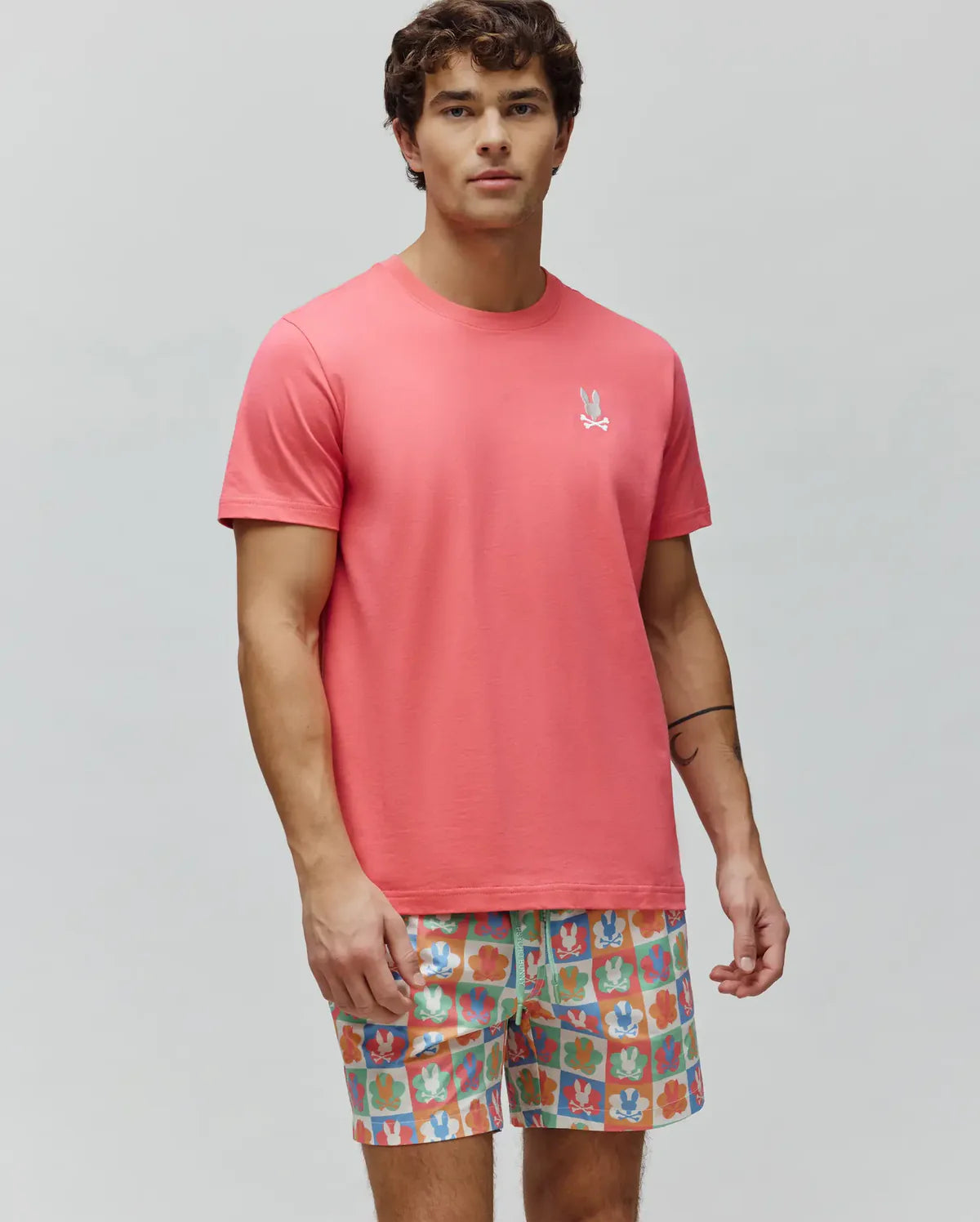 PSYCHO BUNNY CAMISETA DOBLE ESTAMPADO AIDEN PARA CABALLERO HOMBRE ROJO MT0200224656