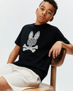 T-SHIRT PSYCHO BUNNY PARA NIÑO COLOR NEGRO KT0200182001