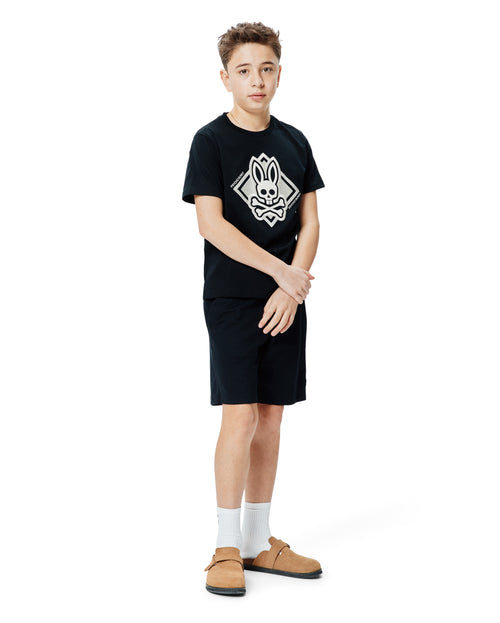 T-SHIRT PSYCHO BUNNY PARA NIÑO COLOR NEGRO KT0200184001
