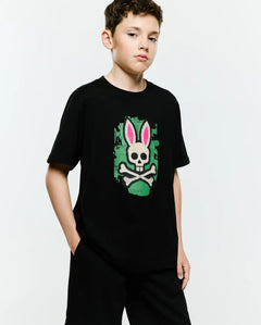 T-SHIRT PSYCHO BUNNY PARA NIÑO COLOR NEGRO KT0200193001