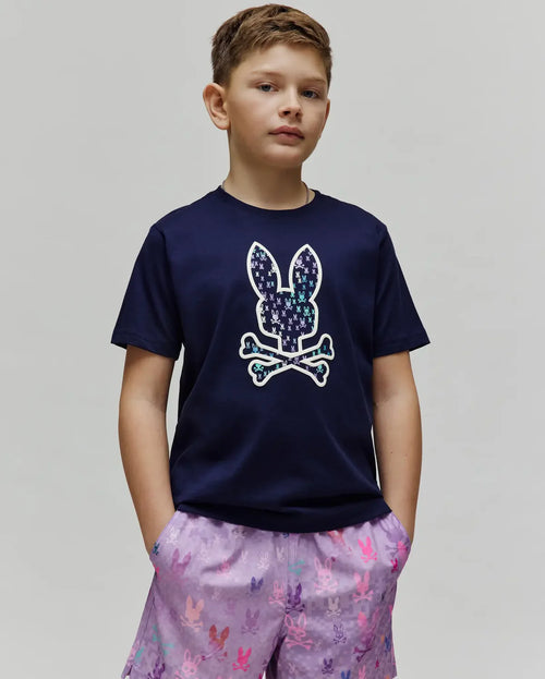 PSYCHO BUNNY CAMISETA ESTAMPADA NEV BUNNY PARA NIÑO NIÑO AZUL KT0200141402