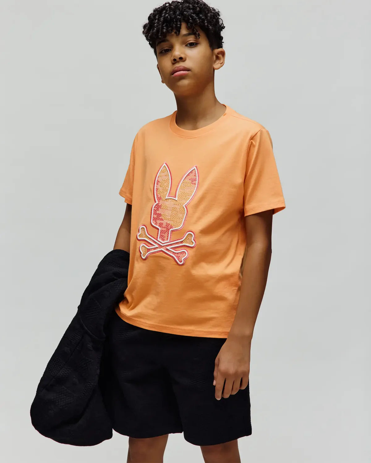 PSYCHO BUNNY CAMISETA ESTAMPADA BORDADA OLIVIER PARA NIÑO NIÑO NARANJA KT0200164805