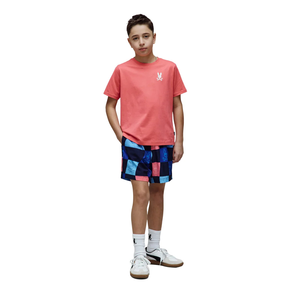 PSYCHO BUNNY CAMISETA DOBLE ESTAMPADO AIDEN PARA NIÑO NIÑO ROJO KT0200152656