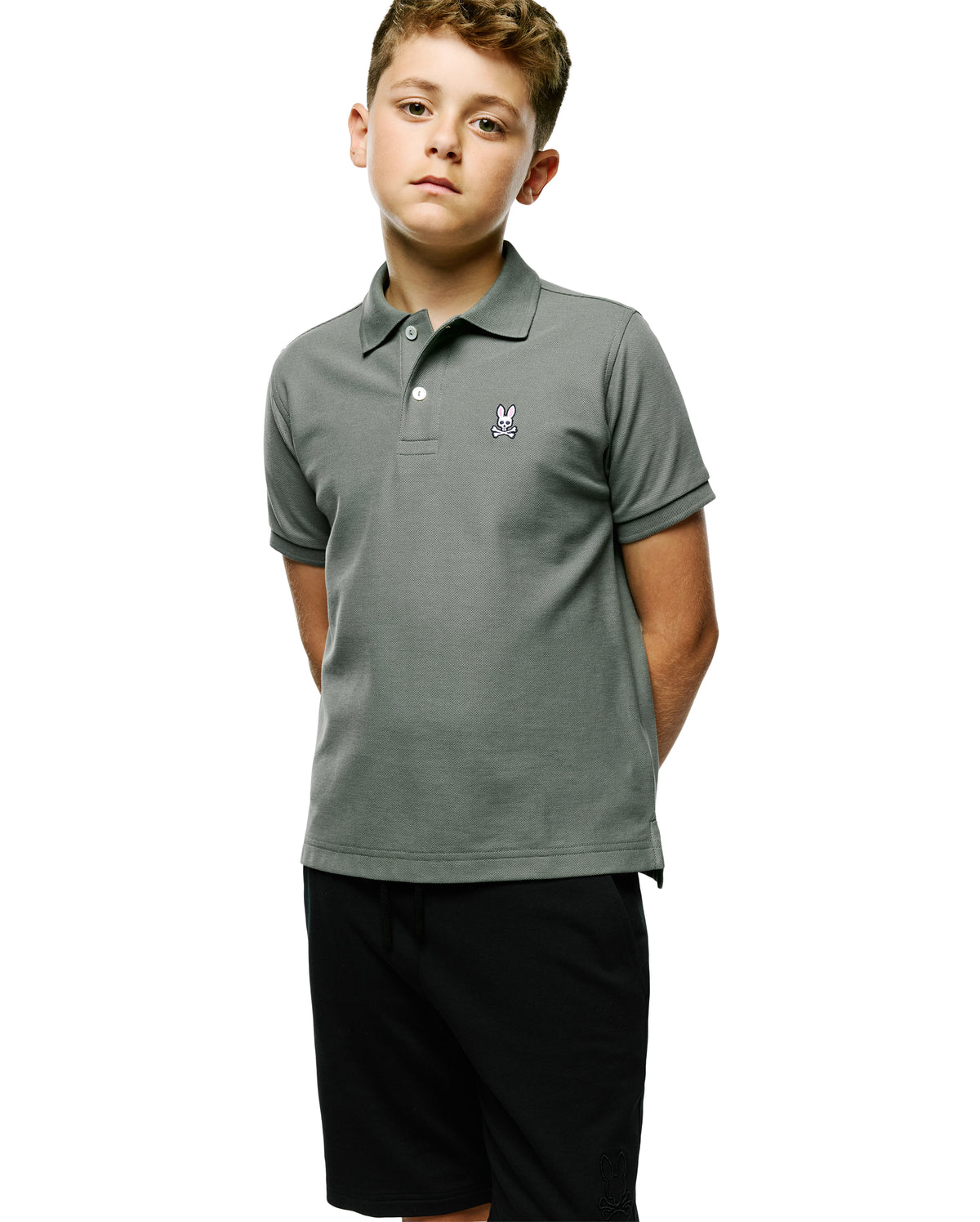 POLO M/C PSYCHO BUNNY PARA NIÑO COLOR VERDE B0K001F200322