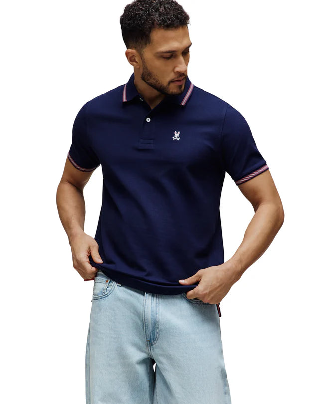 POLO M/C PSYCHO BUNNY PARA HOMBRE COLOR AZUL MT0100121402