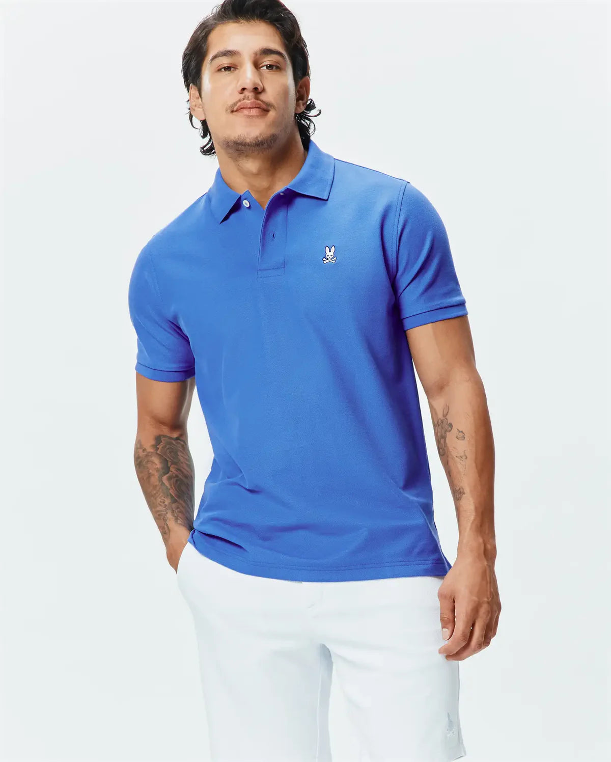 POLO M/C PSYCHO BUNNY PARA HOMBRE COLOR AZUL B6K001F200426
