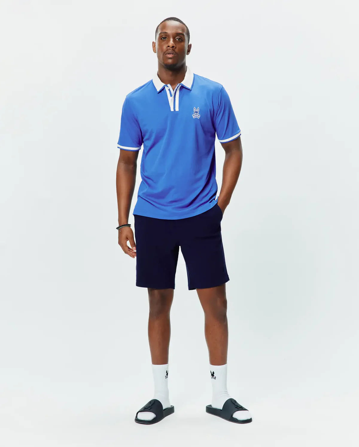 POLO M/C PSYCHO BUNNY PARA HOMBRE COLOR AZUL MT0100192426