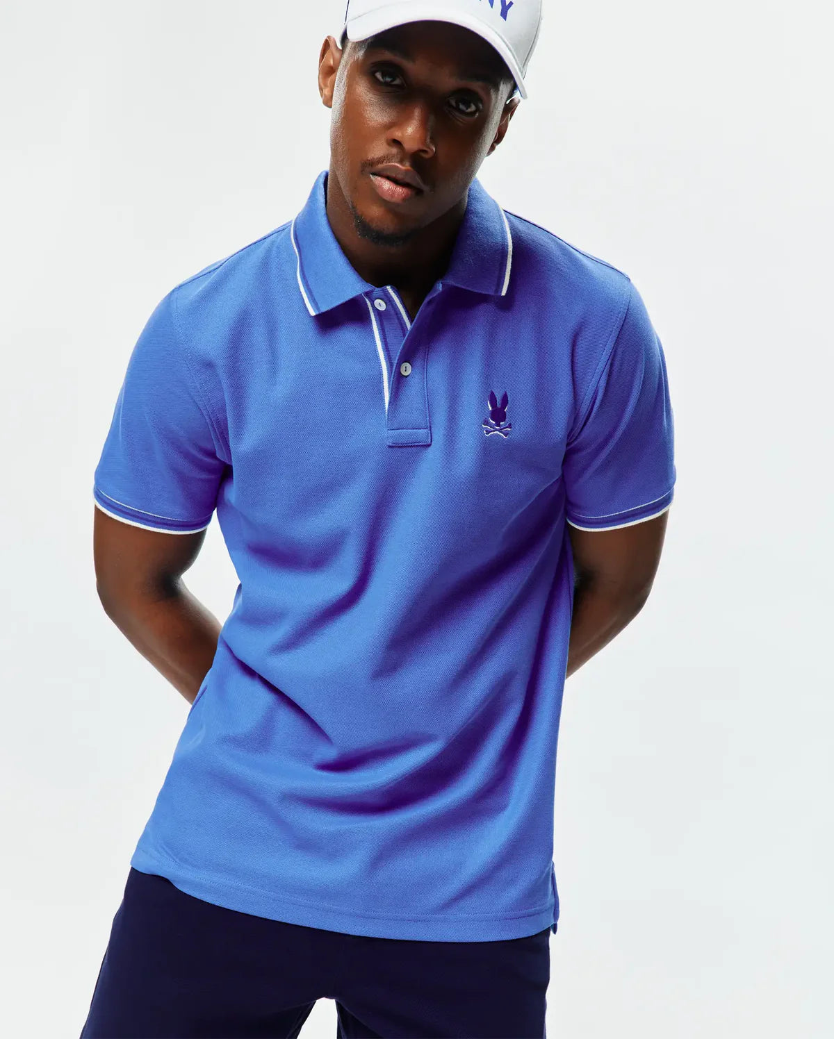 POLO M/C PSYCHO BUNNY PARA HOMBRE COLOR AZUL MT0100193426