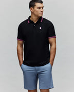 POLO M/C PSYCHO BUNNY PARA HOMBRE COLOR NEGRO MT0100127001