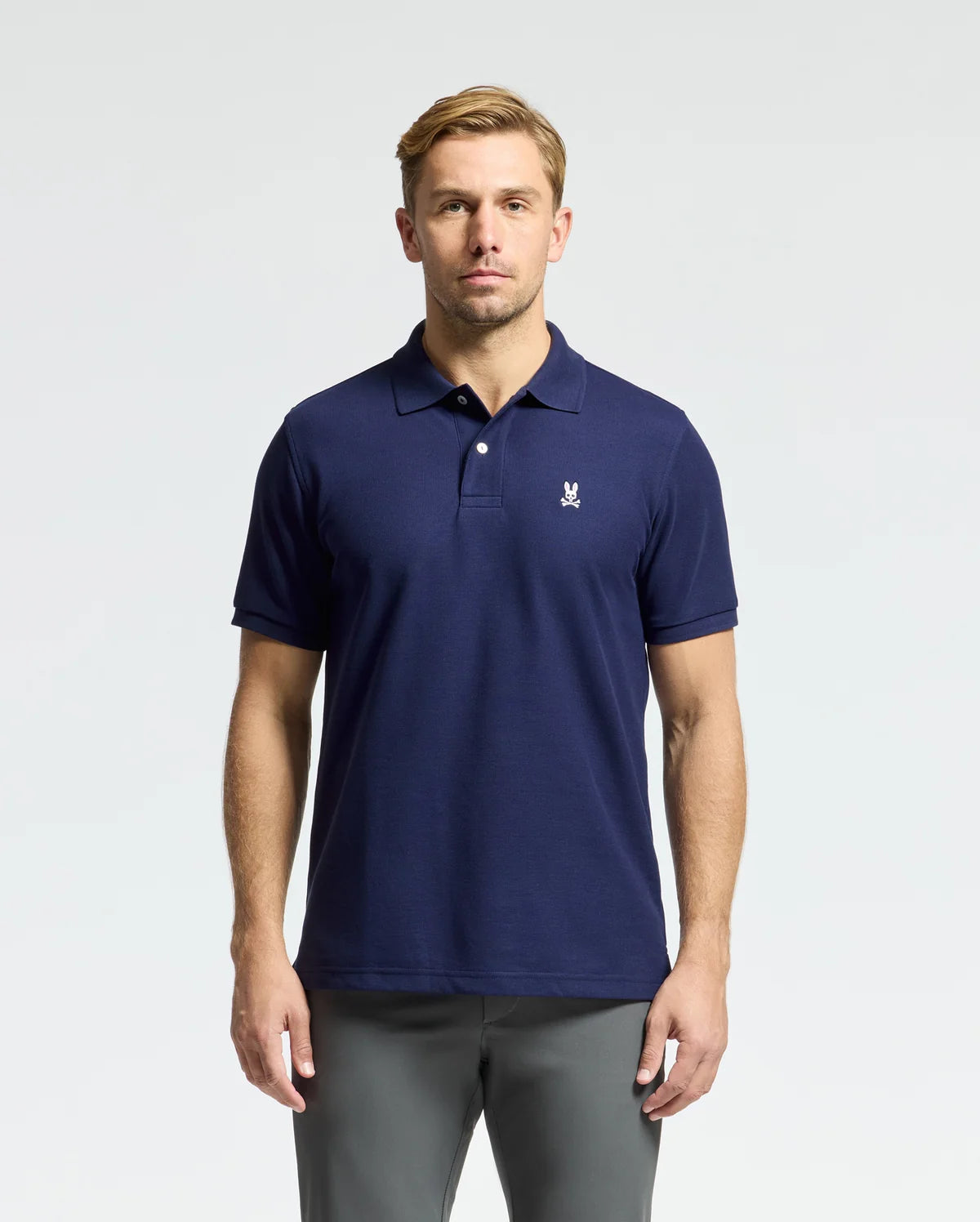 POLO M/C PSYCHO BUNNY PARA HOMBRE COLOR AZUL B6K001CRPCEVB