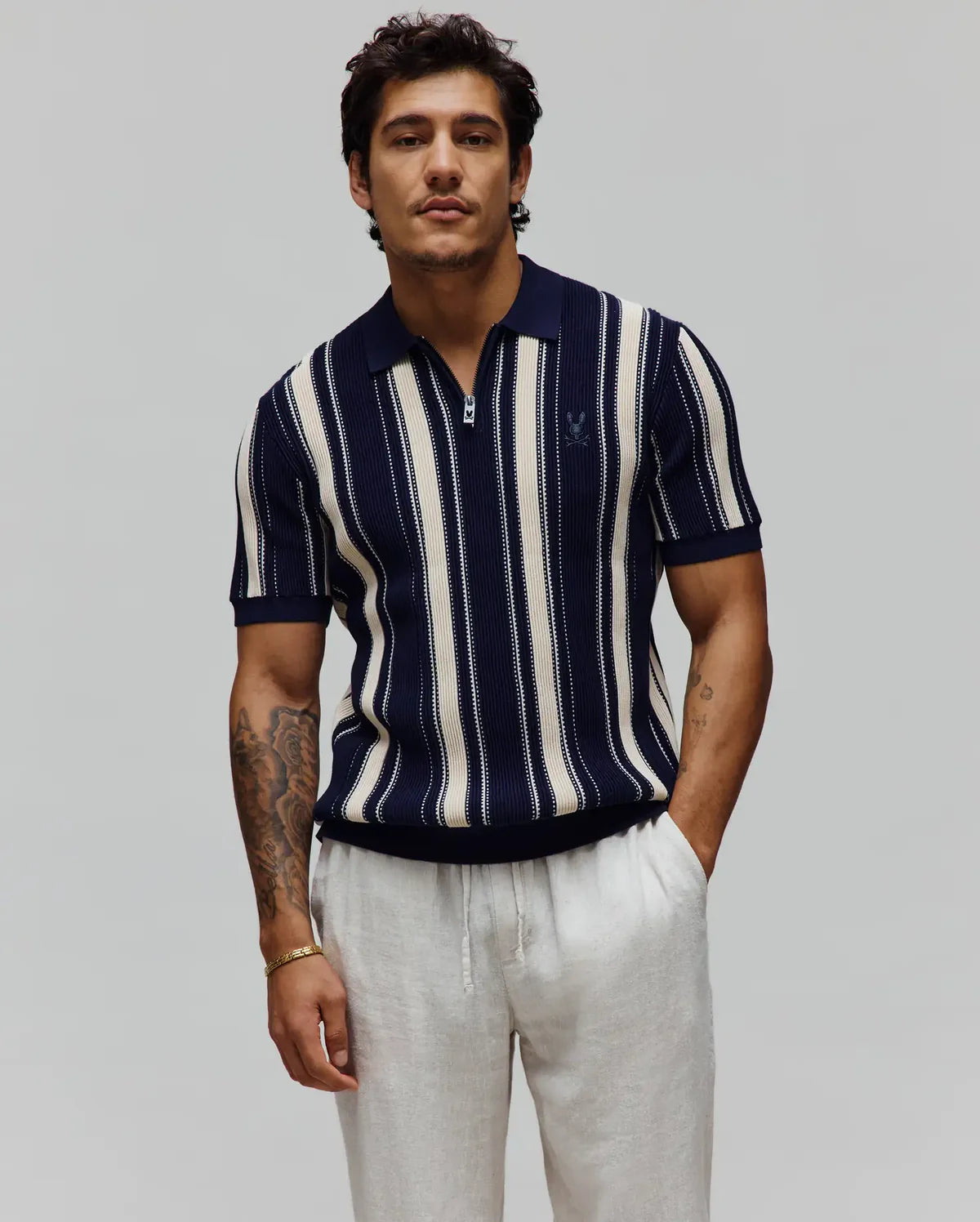 POLO M/C PSYCHO BUNNY PARA HOMBRE COLOR AZUL MT0100210402