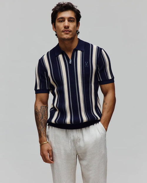 POLO M/C PSYCHO BUNNY PARA HOMBRE COLOR AZUL MT0100210402