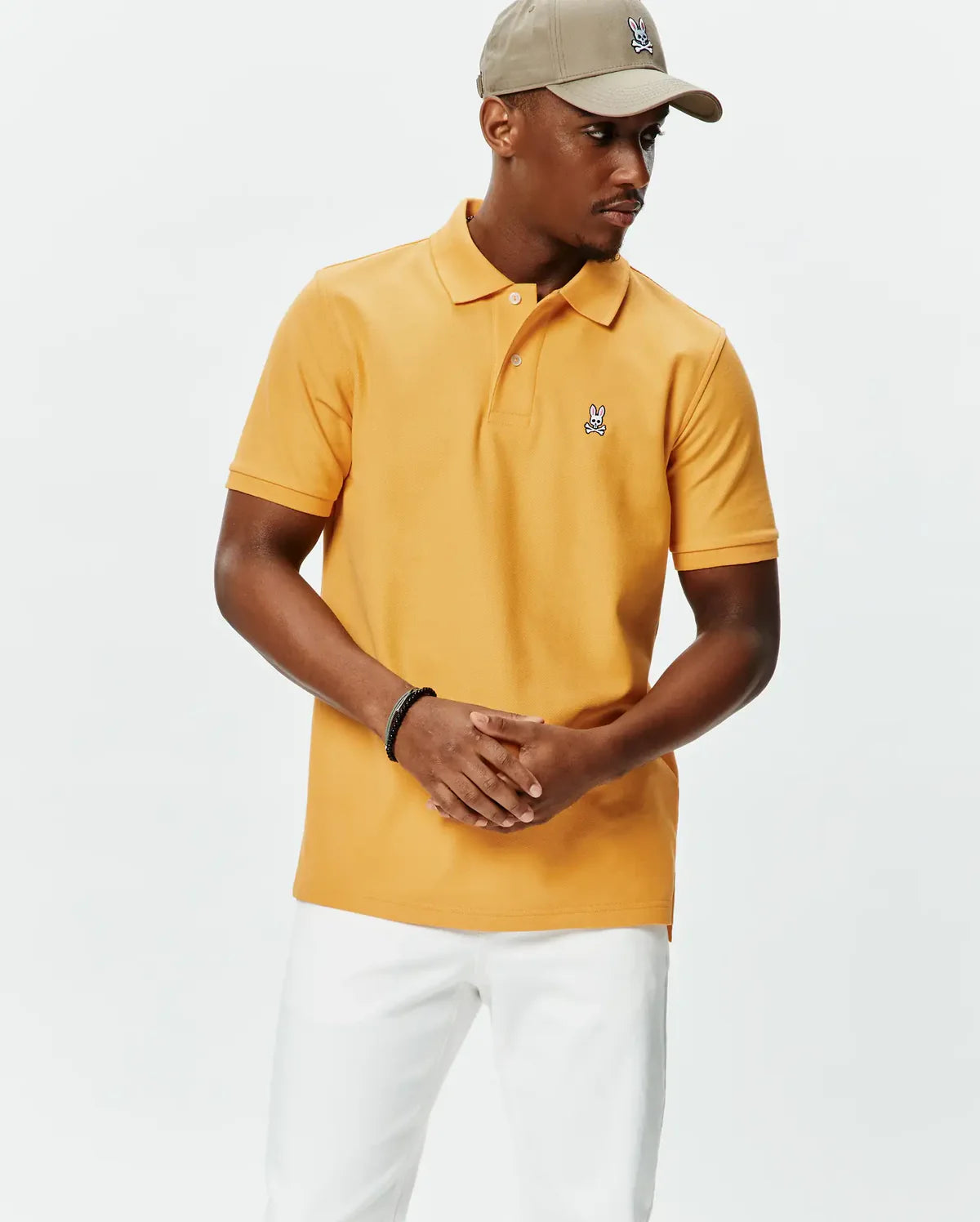 POLO M/C PSYCHO BUNNY PARA HOMBRE COLOR AMARILLO B6K001F200807