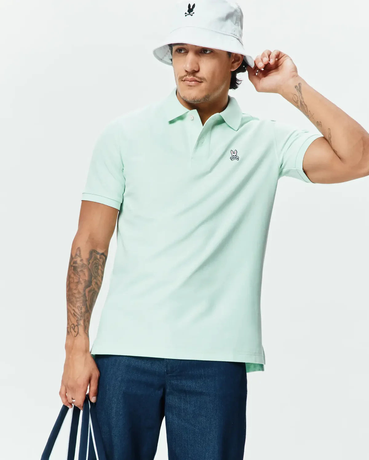 POLO M/C PSYCHO BUNNY PARA HOMBRE COLOR VERDE B6K001F200320