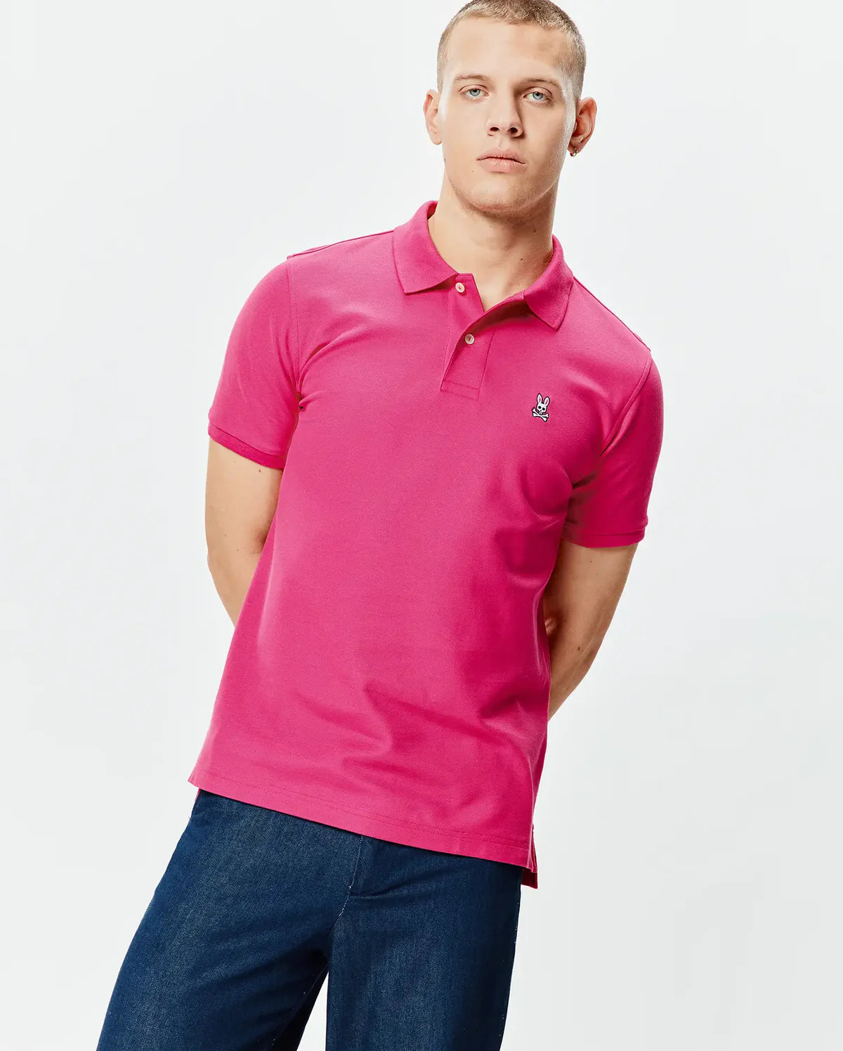 POLO M/C PSYCHO BUNNY PARA HOMBRE COLOR ROSADO B6K001F200665