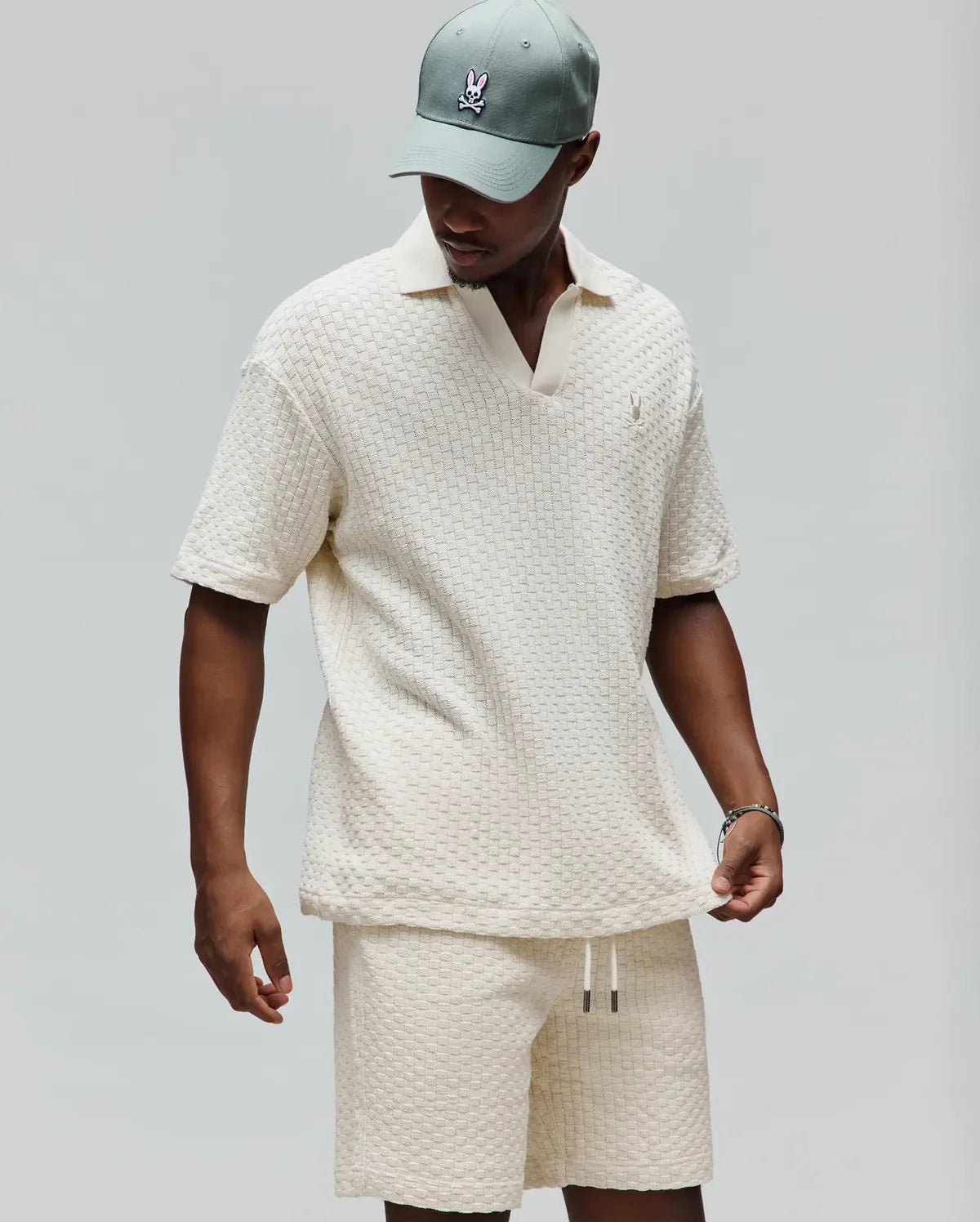 POLO M/C PSYCHO BUNNY PARA HOMBRE COLOR BLANCO MT0100213250