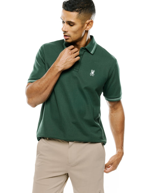 CAMISETA TIPO POLO PSYCHO BUNNY PARA CABALLERO COLOR VERDE