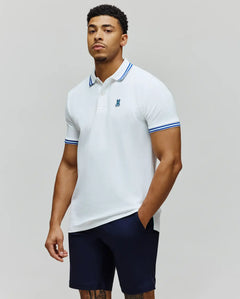 POLO M/C PSYCHO BUNNY PARA HOMBRE COLOR BLANCO MT0100127100