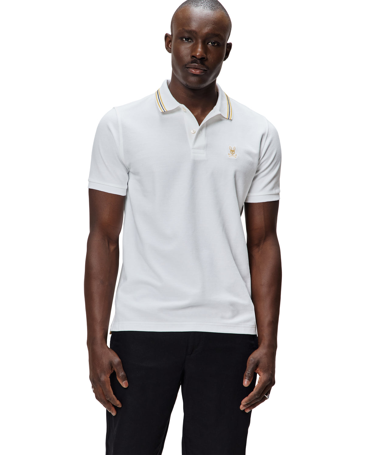 POLO M/C PSYCHO BUNNY PARA HOMBRE COLOR BLANCO MT0100172100