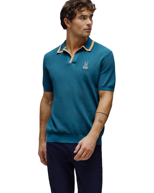 PSYCHO BUNNY POLO CUELLO JOHNNY NOHR PARA CABALLERO HOMBRE AZUL MT0100156406