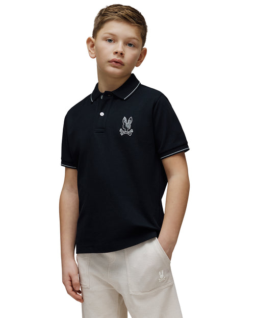 PSYCHO BUNNY POLO OLIVIER PARA NIÑO NIÑO NEGRO KT0100076001