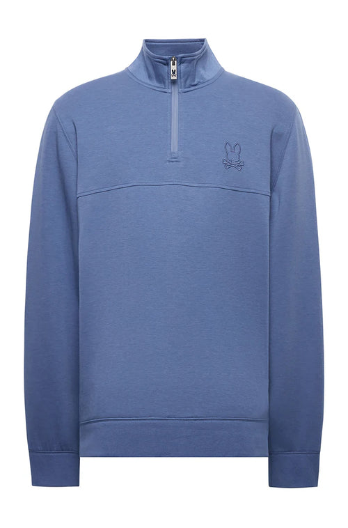 PSYCHO BUNNY SUDADERA CON 1/4 DE CREMALLERA ALTA ZEKE PARA CABALLERO HOMBRE AZUL MT0500109404