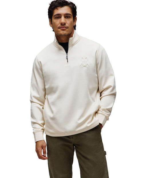 PSYCHO BUNNY SUDADERA CON 1/4 DE CREMALLERA NEV PARA CABALLERO HOMBRE BEIGE MT0500119250