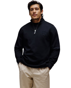 PSYCHO BUNNY SUDADERA CON 1/4 DE CREMALLERA NEV PARA CABALLERO HOMBRE NEGRO c