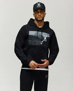 PSYCHO BUNNY SUDADERA CON CAPUCHA JARVOS PARA CABALLERO HOMBRE NEGRO MT0500168001