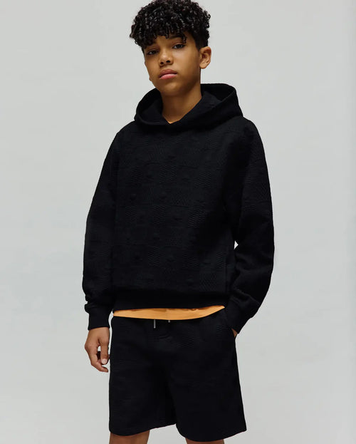 PSYCHO BUNNY SUDADERA CON CAPUCHA JACQUARD DUSTIN PARA NIÑO NIÑO NEGRO KT0500065001