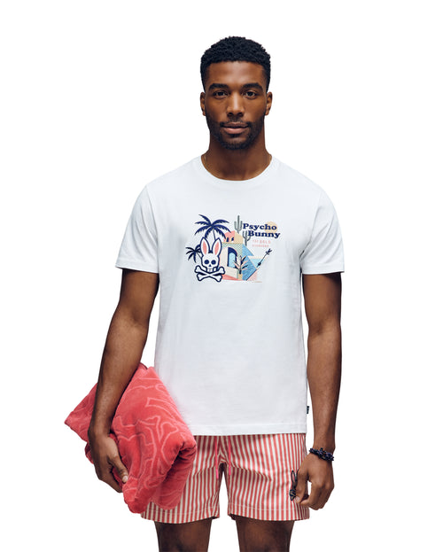 PSYCHO BUNNY CAMISETA HOMBRE CUELLO REDONDO BLANCO