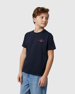 PSYCHO BUNNY CAMISETA NIÑO CUELLO REDONDO AZUL