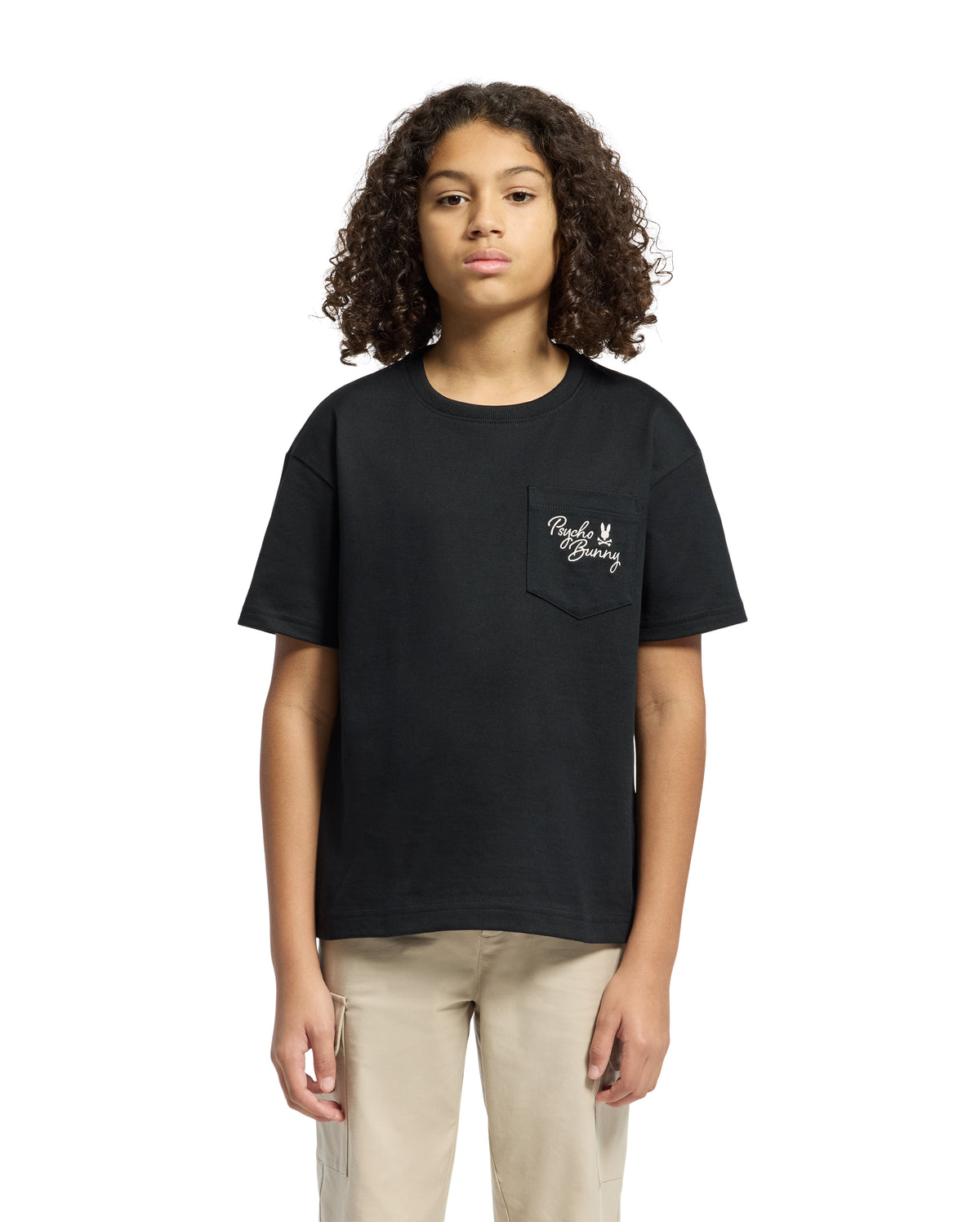 PSYCHO BUNNY CAMISETA NIÑO CUELLO REDONDO NEGRO