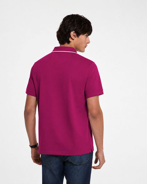 Sueter Logo Rib Ss Polo Morado Para Hombre Michael Kors
