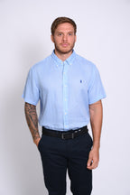 RALPH LAUREN CAMISA MANGA CORTA HOMBRE AZUL