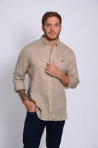 RALPH LAUREN CAMISA MANGA LARGA HOMBRE BEIGE