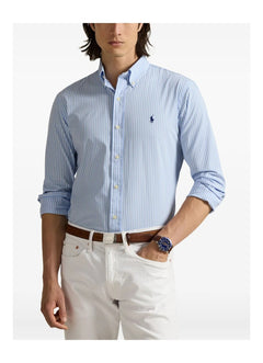 ralph lauren camisa manga larga hombre azul