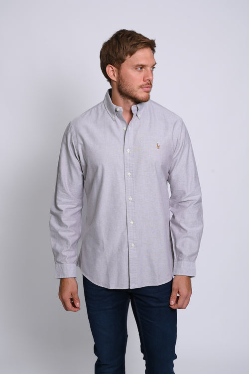 RALPH LAUREN CAMISA MANGA LARGA HOMBRE GRIS