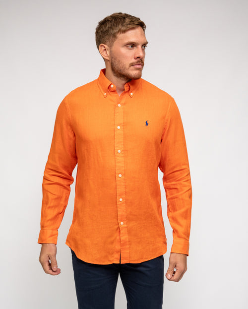 RALPH LAUREN CAMISA MANGA LARGA HOMBRE NARANJA