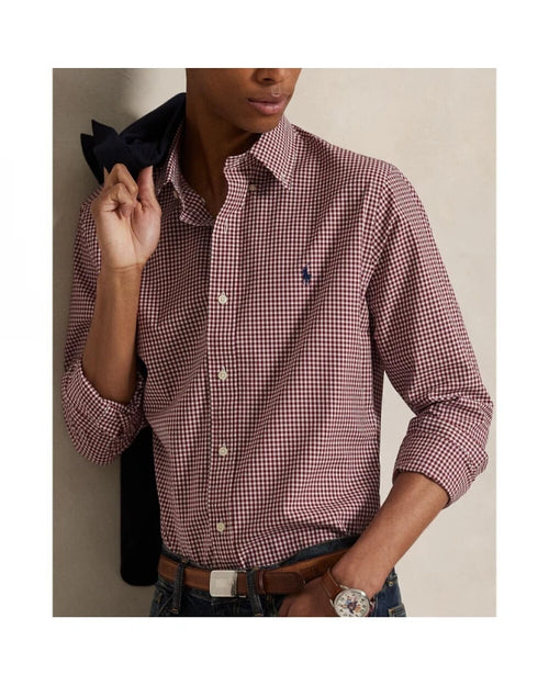 ralph lauren camisa manga larga hombre rojo