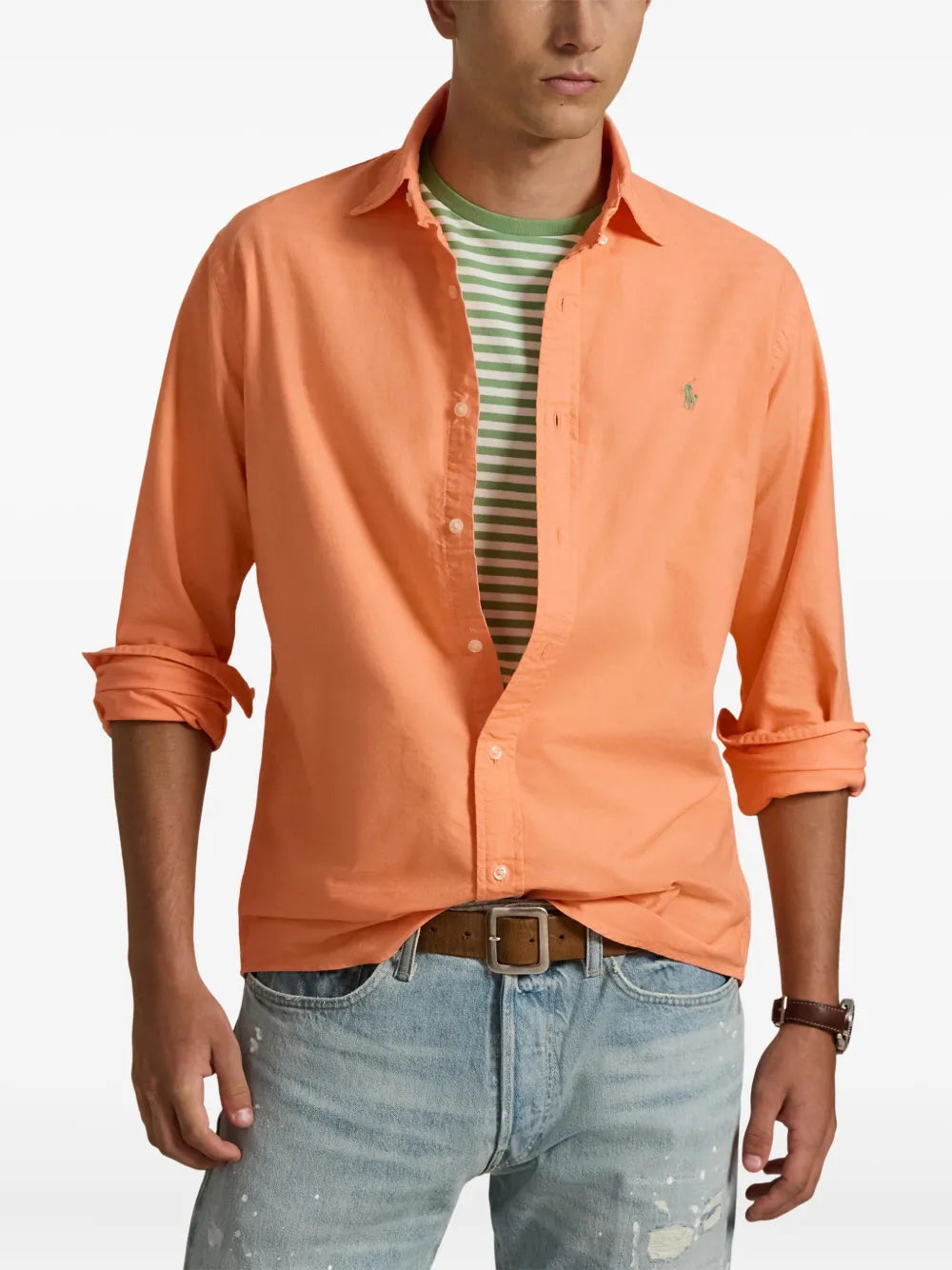 CAMISA M/L RALPH LAUREN HOMBRE POMPANO ORANGE 710805564069