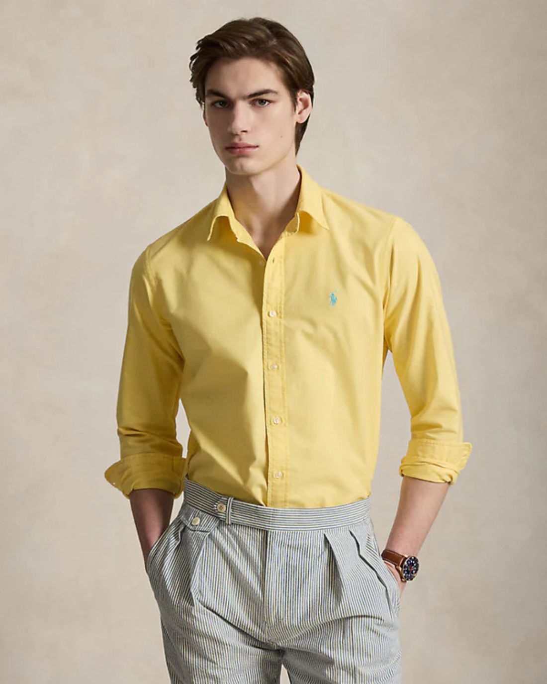 Camisa Manga Larga Cubdppcs-Long Sleeve-Sport Shirt Ralph Lauren Para Hombre De Color Amarillo