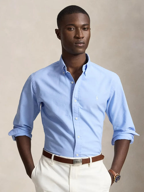 CAMISA MANGA LARGA RALPH LAUREN PARA CABALLERO SPORT AZUL REF 710805564517