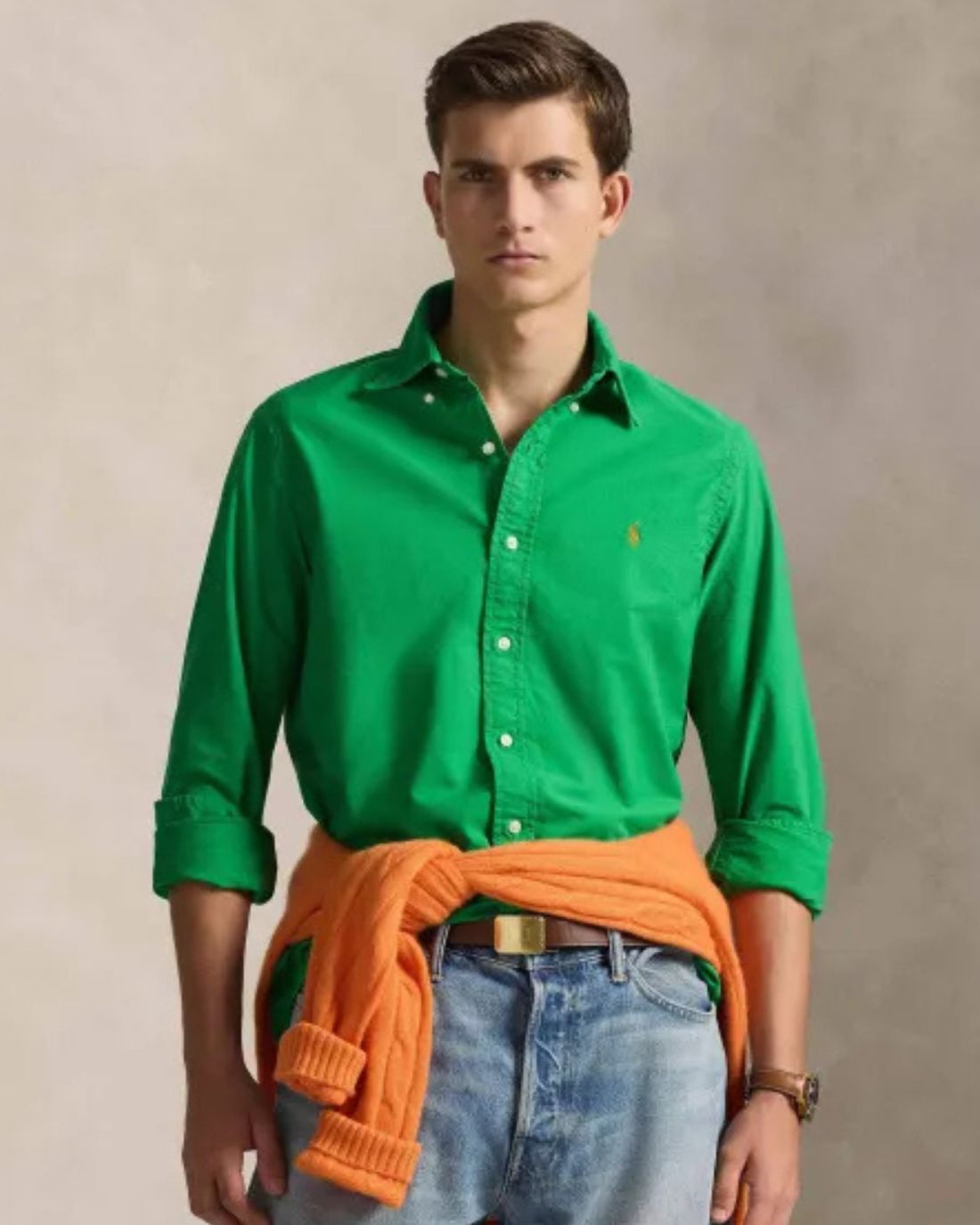 Camisa Manga Larga Cubdppcs-Long Sleeve-Sport Shirt Ralph Lauren Para Hombre De Color Verde