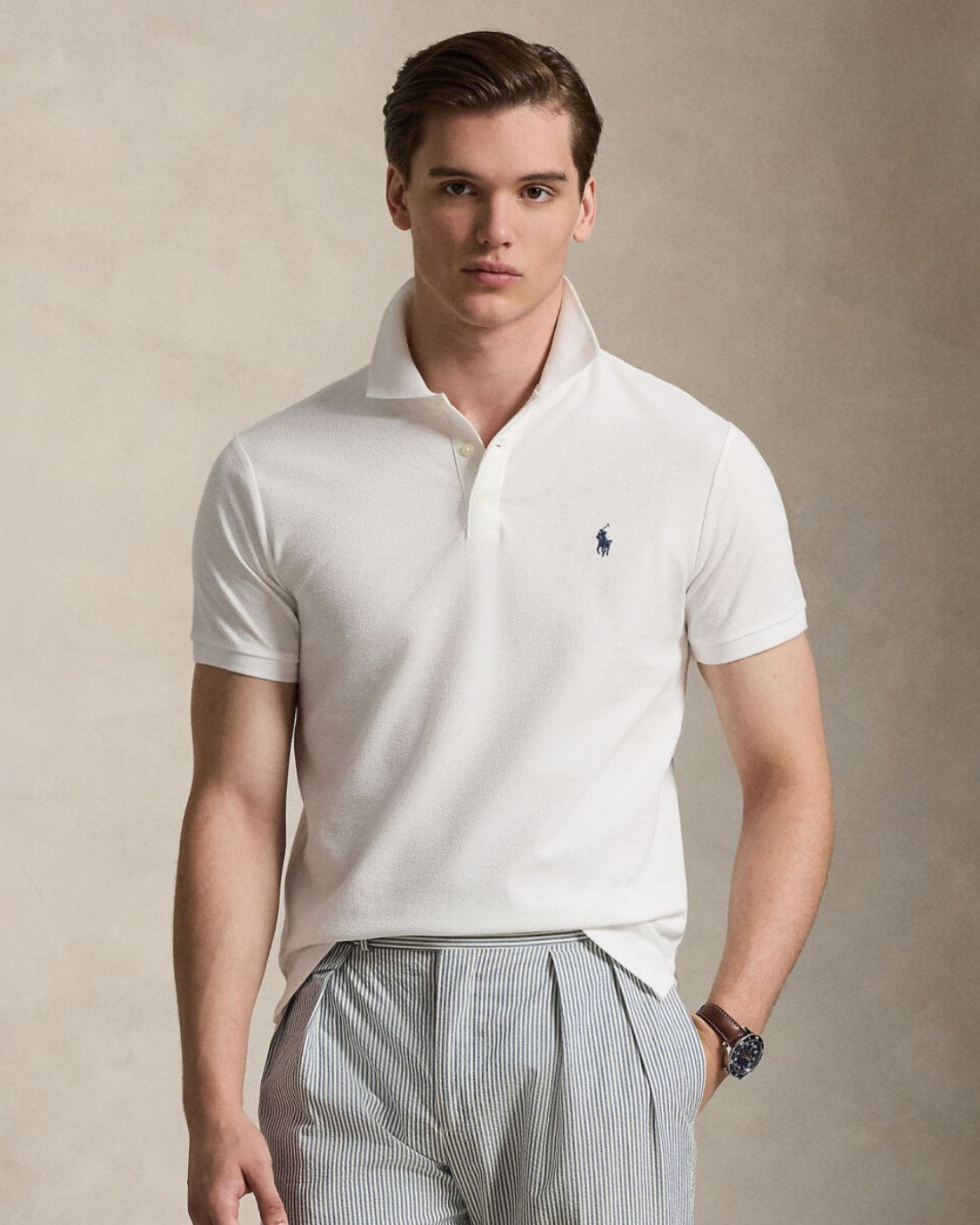 Camisa Tipo Polo Knit-Polo Ralph Lauren Para Hombre De Color Blanco