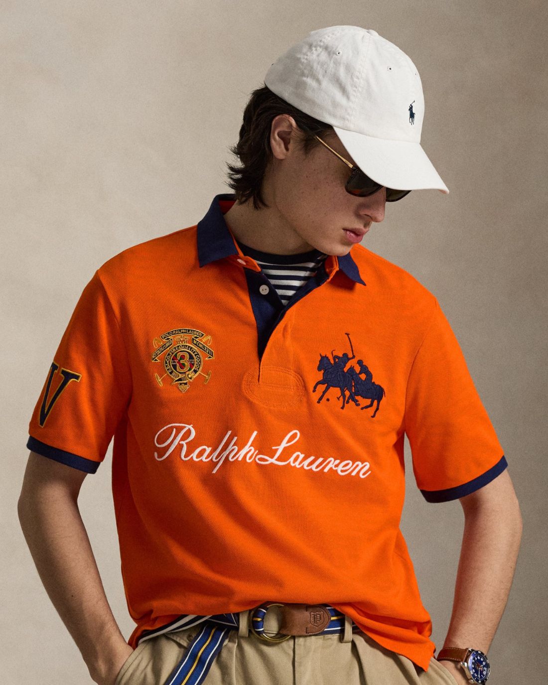 Camisa Tipo Polo Knit-Polo Ralph Lauren Para Hombre De Color Naranja