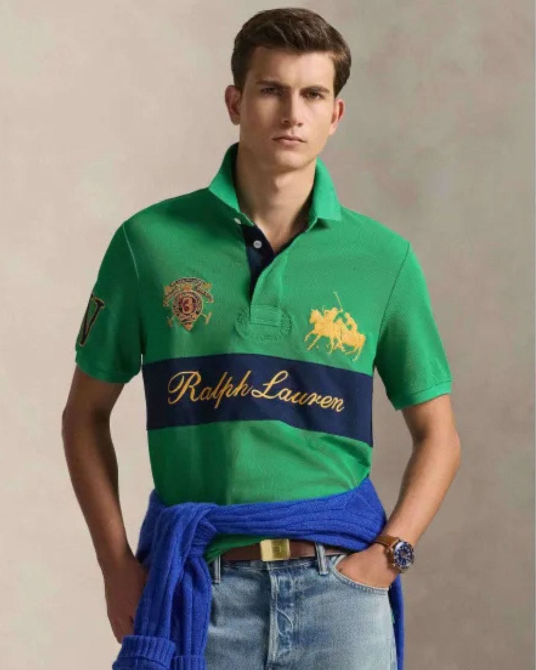Camisa Tipo Polo Knit-Polo Ralph Lauren Para Hombre De Color Verde
