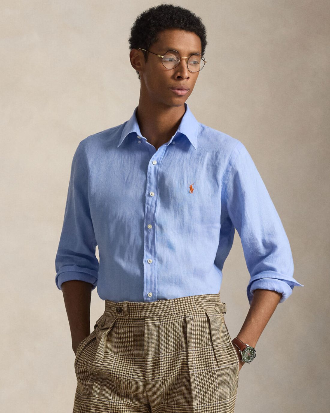 Camisa Cubdppcs-Long Sleeve-Sport Shirt Ralph Lauren Para Hombre De Color Azul