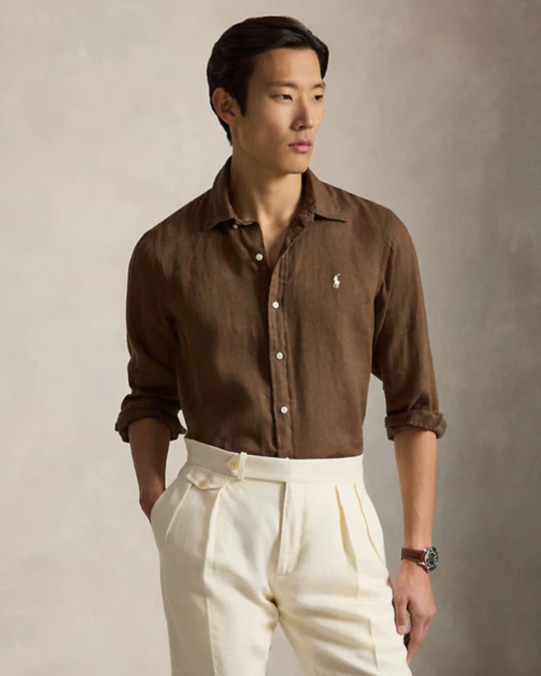 Camisa Cubdppcs-Long Sleeve-Sport Shirt Ralph Lauren Para Hombre De Color Marron