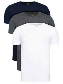 CAMISETA RALPH LAUREN HOMBRE 3PK NAVY/CHARCOAL HTHR/WHITE 714830304005